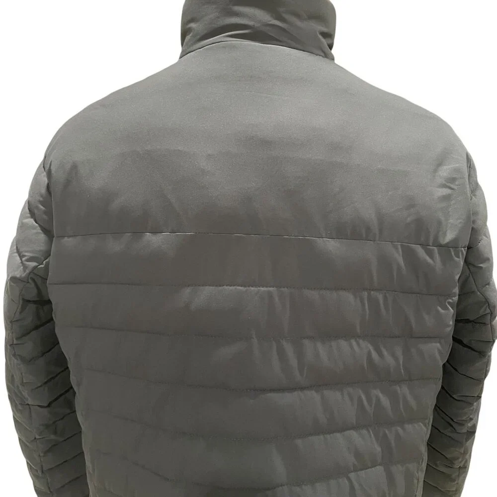 Calvin Klein Black Puffer Jacket L Water Resistant Sorona Aura‎ Faux Fur Lining